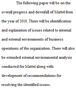 Written case 1 Mattel in 2018